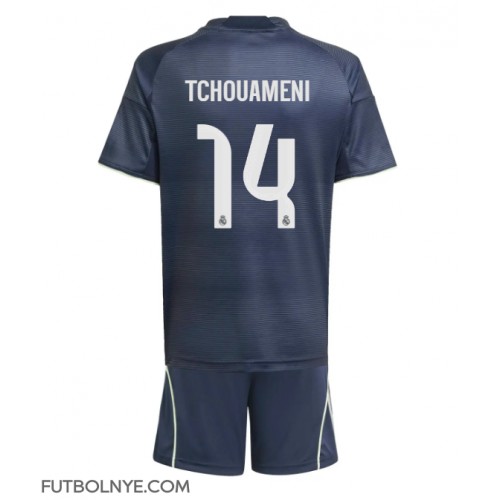 Camiseta Real Madrid Aurelien Tchouameni #14 Visitante Equipación para niños 2025-26 manga corta (+ pantalones cortos)